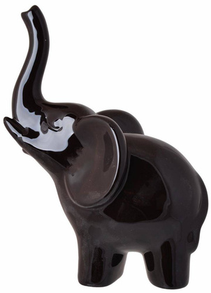Figurka ceramiczna słoń czarny duży