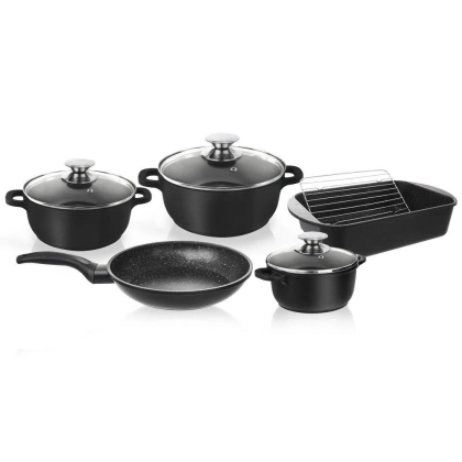 Zestaw garnków garnki granitowe patelnia GRANDE