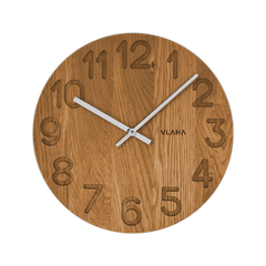VLAHA Zegar drewniany OAK wykonany w Czechach ⌀34cm