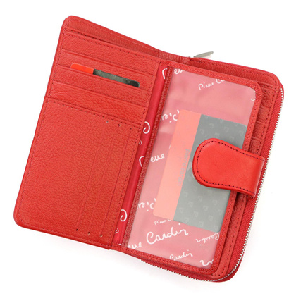 Klasyczny skórzany portfel damski Pierre Cardin 