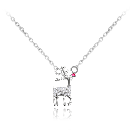 MINET Świąteczny srebrny naszyjnik REINDEER