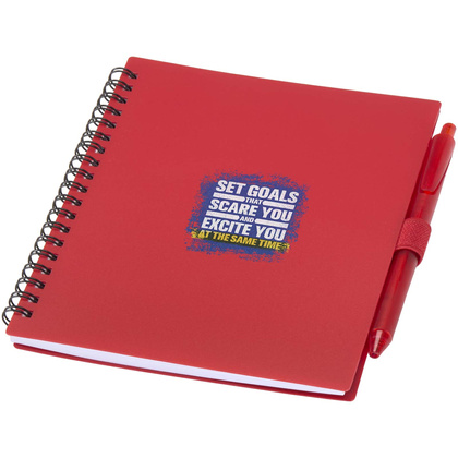 Niove zestaw notatnik w miękkiej okładce z tworzyw sztucznych pochodzących z recyklingu i długopis (niebieski tusz)