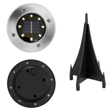 lampa solarna 8 LED SMD do wbicia w podłoże kpl. 4 szt.