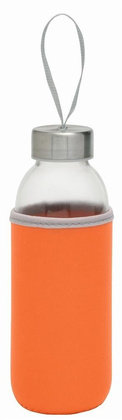 Szklana butelka TAKE WELL, transparentny, pomarańczowy