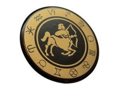 Strzelec - znak zodiaku - magnes. Śr. 6cm; metal emaliowany