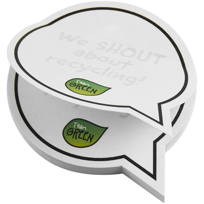 Sticky-Mate® karteczki samoprzylepne z materiałów z recyklingu w kształcie chmurek na tekst