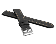 LAVVU Czarny pasek RETRO z luksusowej skóry Top Grain - 24