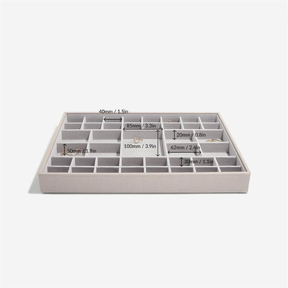 Szkatułka na biżuterię Stackers 41 komorowa supersize velvet taupe