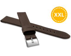 LAVVU XXL Szyty ciemnobrązowy pasek SPORT z luksusowej skóry Top Grain - 20 XXL