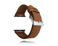 LAVVU Ciemnobrązowy skórzany pasek Top Grain do APPLE WATCH 42-44 mm