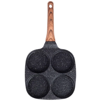 Patelnia do jajek granitowa 4 otwory BLACK&WOOD 19x19 cm