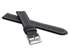 LAVVU Granatowy pasek RETRO z luksusowej skóry Top Grain - 20