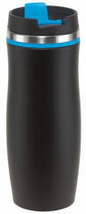 Kubek termiczny o podwójnych ściankach DARK CREMA, czarny, niebieski