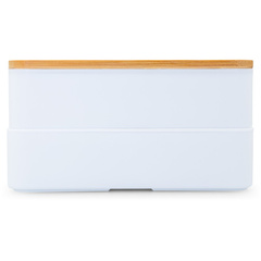 Pudełka śniadaniowe 2 w 1, 2x400 ml, bambusowe wieczko, sztućce