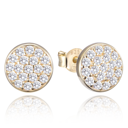 MINET Pozłacane srebrne kolczyki z cyrkoniami