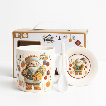 KUBEK ŚWIĄTECZNY - zestaw w pudełku z zaparzaczem i łyżeczką 350 ml KB34WZ1