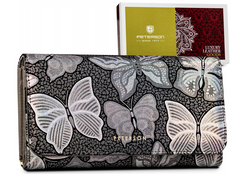 Duży, skórzany portfel damski w orientacji poziomej Peterson