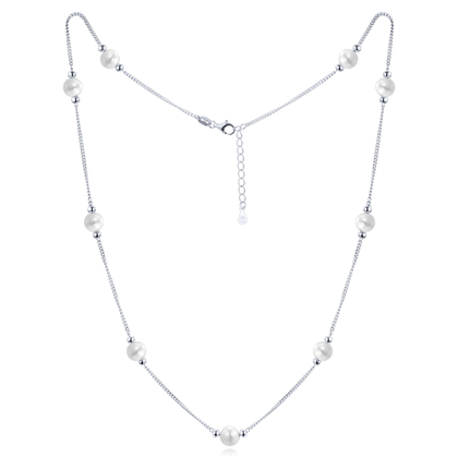 MINET Srebrny naszyjnik z naturalnymi perłami