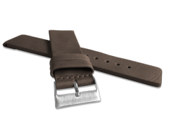 LAVVU Ciemnobrązowy gładki pasek PLAIN z luksusowej skóry Top Grain - 22