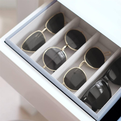 Pudełko na okulary Stackers Classic lawendowe 4 komorowe