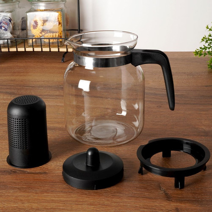 Dzbanek do herbaty z zaparzaczem i pokrywką żaroodporny 1,4 l