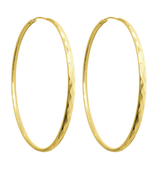 MINET Pozłacane szczotkowane srebrne kolczyki PIERŚCIONKI 5 cm