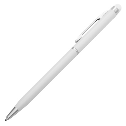 Długopis aluminiowy Touch Tip, Biały, 20 szt