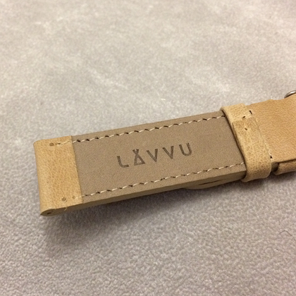 LAVVU Beżowy szyty pasek SPORT z luksusowej skóry Top Grain - 22