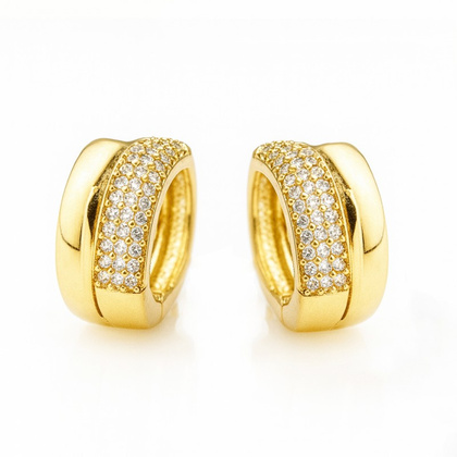 Kolczyki ze stali szlachetnej platerowane 14k złotem, zapięcie angielskie KST3424