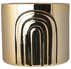 Doniczka ceramiczna złota duża