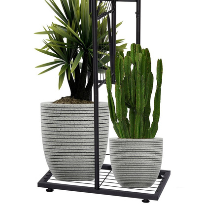 Kwietnik 7-poziomowy na doniczki metalowy czarny 138 cm