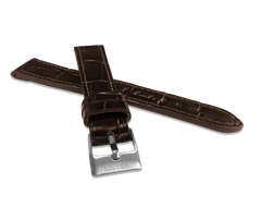 LAVVU Brązowy szyty pasek CROCO z luksusowej skóry Top Grain - 16