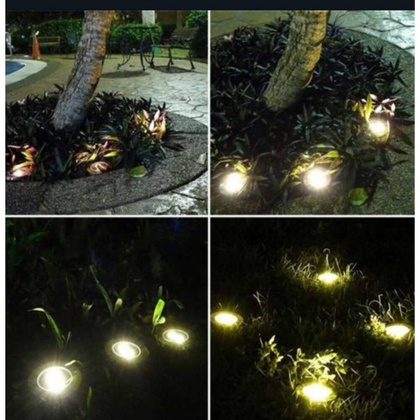 lampa solarna 8 LED SMD do wbicia w podłoże kpl. 4 szt.