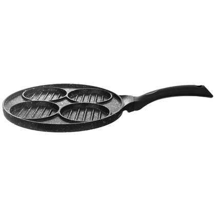 Patelnia grillowa do smażenia burgerów jajek placków granitowa 4 otwory GRANDE 26,5 cm