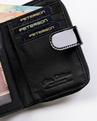 Mały skórzany portfel damski rfid