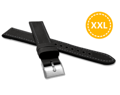 LAVVU XXL Szyty czarny pasek SPORT z luksusowej skóry Top Grain - 18 XXL
