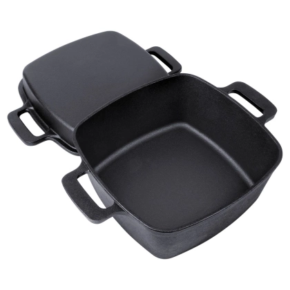 Garnek z pokrywką żeliwny 2w1 CAST LINE 25 cm 4,5 l / 1,8 l