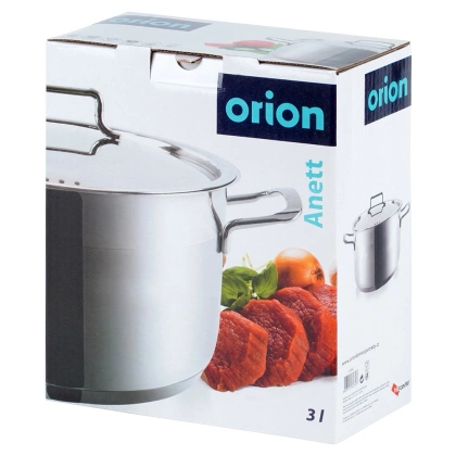 Garnek stalowy z pokrywką 18/10 PREMIUM 3 l ORION