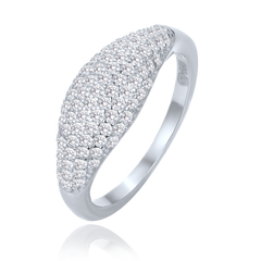 MINET Pierścien srebrny kropla z białymi cyrkoniami wielkość 20