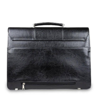 Skórzana teczka męska na laptopa ramię czarna - Pavone Nero Bolzano 2256 BL