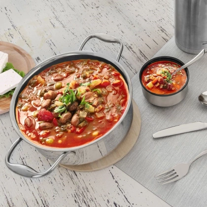 Garnek stalowy z powłoką nieprzywierającą premium COOKCELL ORION 26 cm 7 l