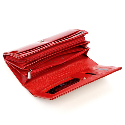 Portfel damski skórzany PIERRE CARDIN 07 SHINY 106 Beżowy