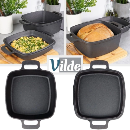 Garnek z pokrywką żeliwny 2w1 CAST LINE 25 cm 4,5 l / 1,8 l