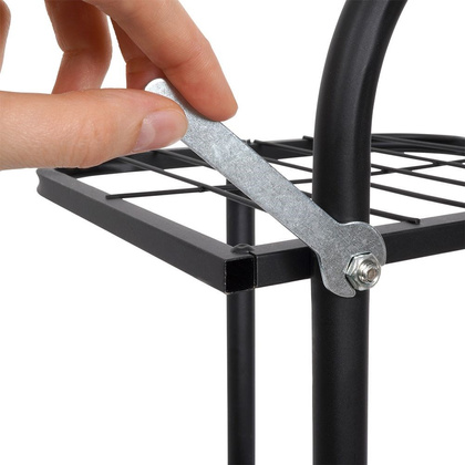 Kwietnik 7-poziomowy na doniczki metalowy czarny 138 cm