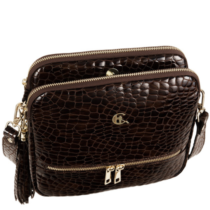 Torebka skórzana Canaletto ze skóry naturalnej lakierowanej TD840s341