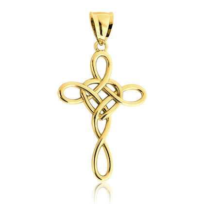 MINET Złoty wisiorek krzyżyk Au 585/1000 1,60g