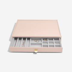 Szkatułka na biżuterię Stackers 19 komorowa supersize różowa z szufladą