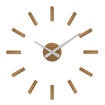 VLAHA Zegar dębowy naklejany MINIMAL wykonany w Czechach ⌀59cm