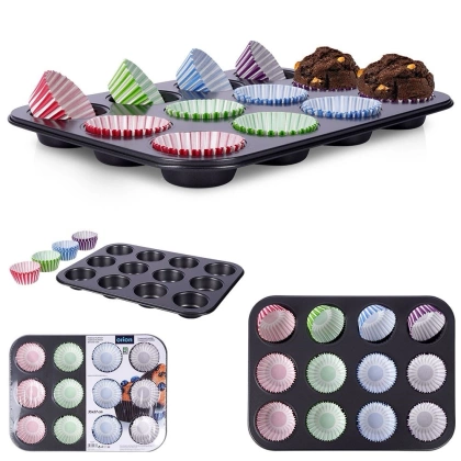 Forma do pieczenia muffinek na muffinki foremki papilotki 12 szt