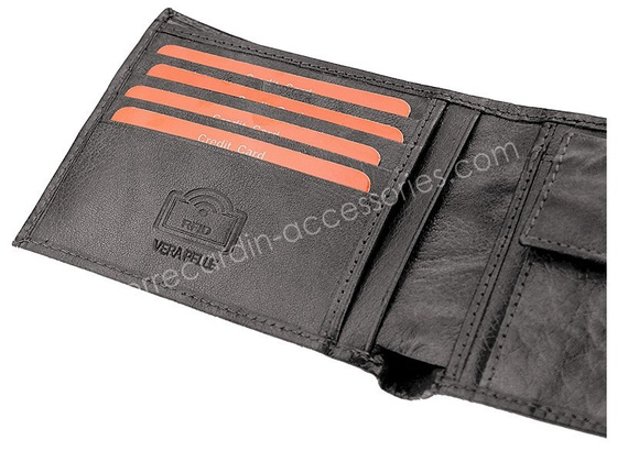 Portfel skórzany męski PIERRE CARDIN FOSSIL TILAK12 8805 RFID Niebieski
